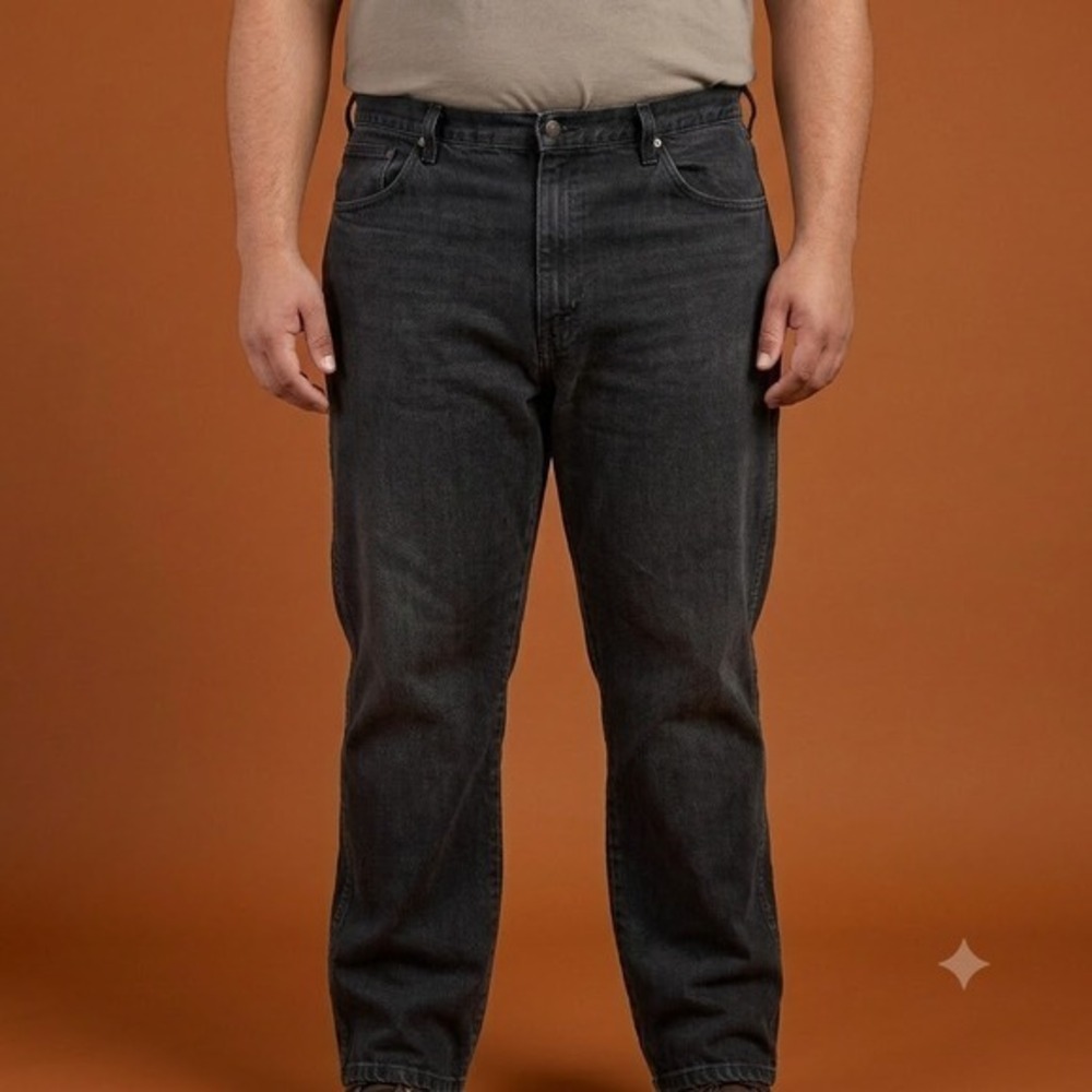 Rustler Jeans Men's 38x32 Black Gray Denim Classic Straight Fit